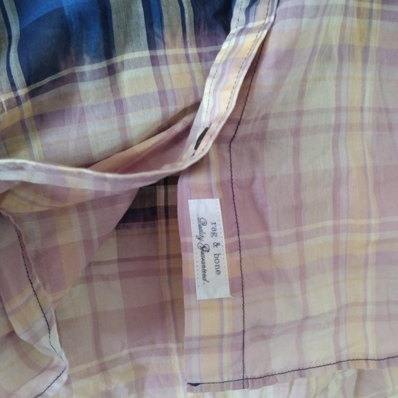 Rag & Bone Florian Plaid Shirt, Cropped, signature fish eye buttons NWOT - Picture 12 of 12